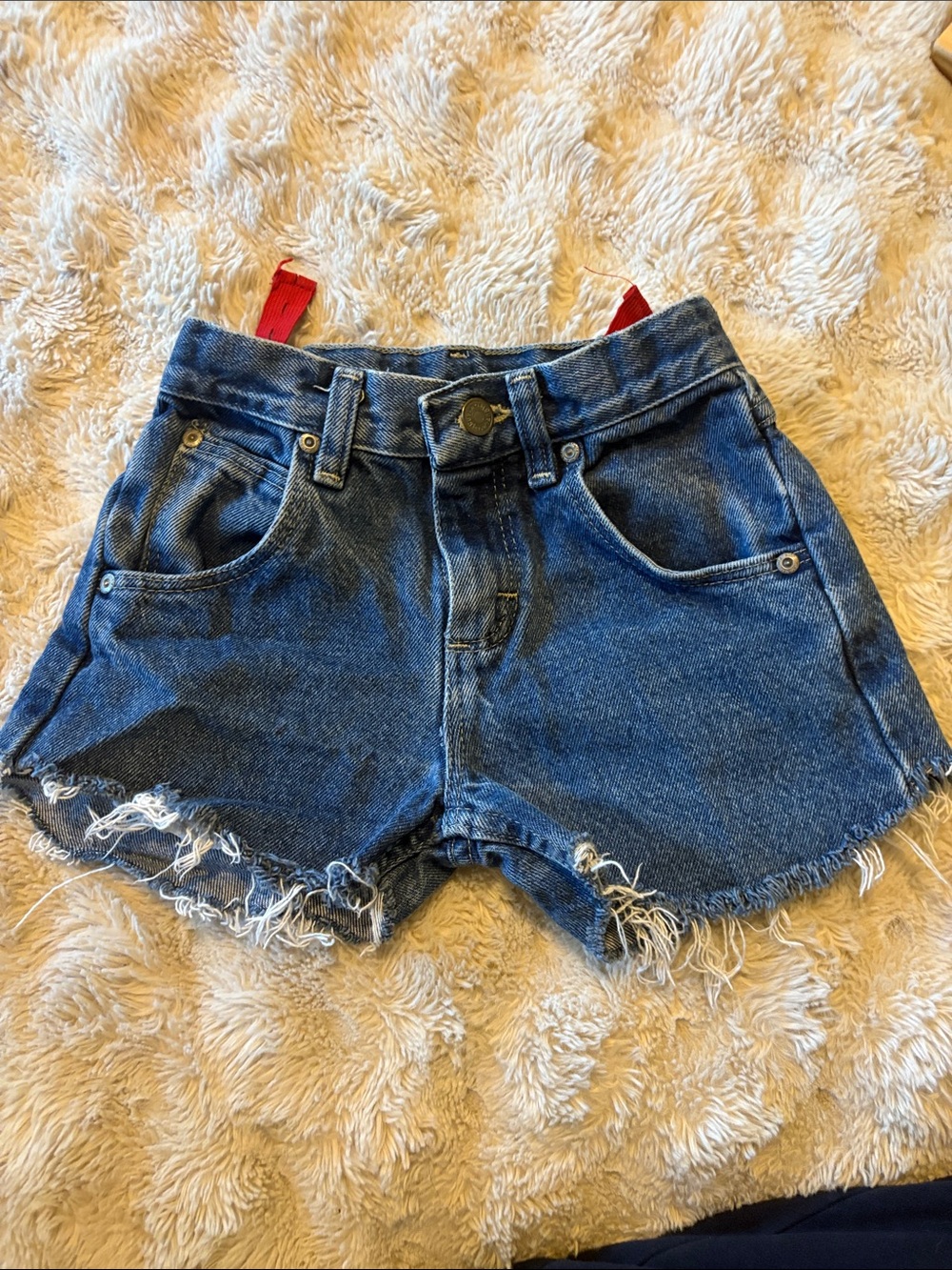 Wrangler Dark Blue Denim Frayed Hem girls Wrangler Shorts